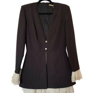 Mini dress with ruffles on sleeves and hem size M